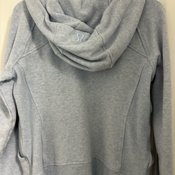 ✨🥰👉🏻 Rare - Lululemon Scuba Hoodie Color Full Zip Heathered Blue Linen Size 8 - Picture 11 of 14